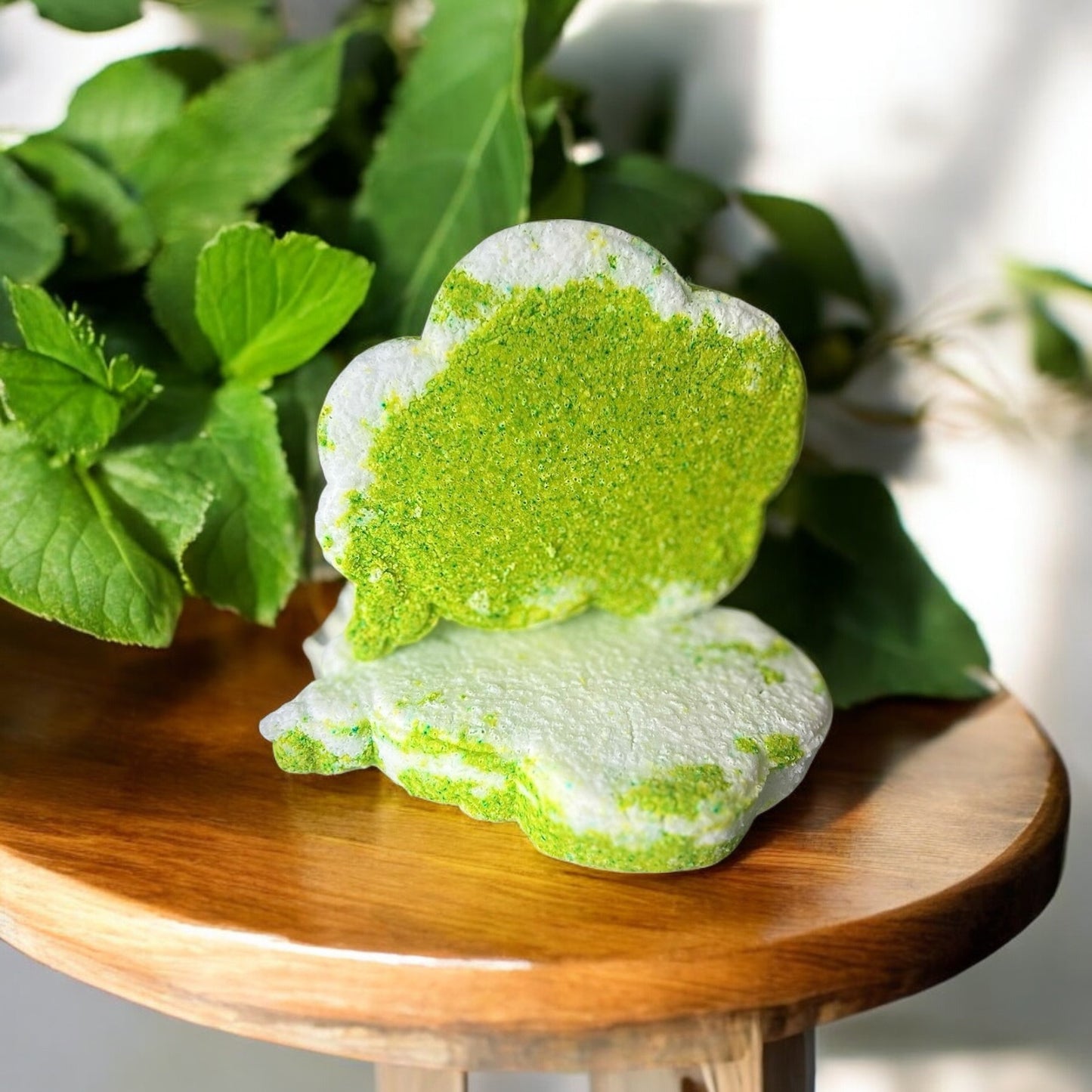 A peppermint and Eucalyptus scented handmade Bath bomb