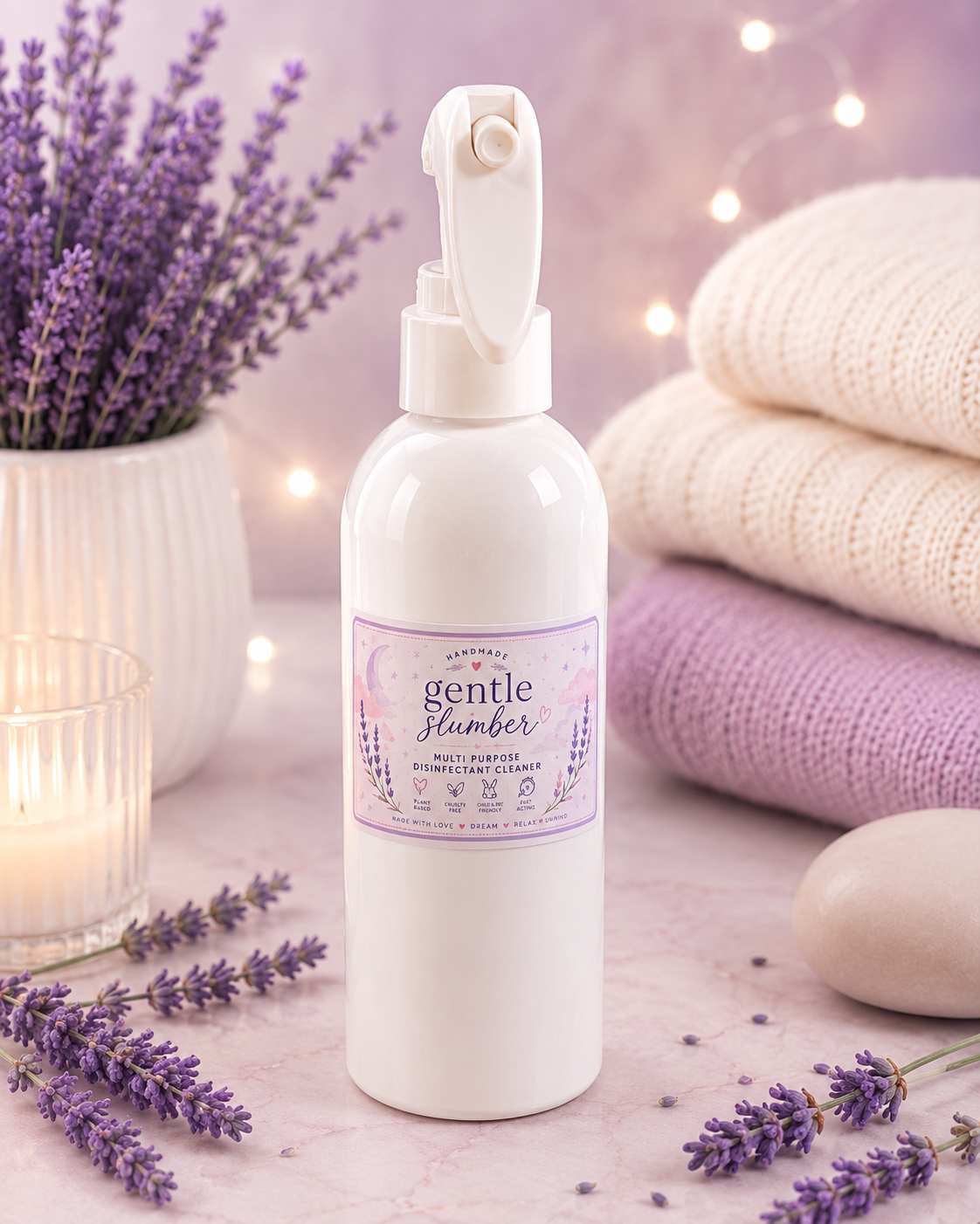 A bottle of multi purpose disinfectant cleaner spray. 